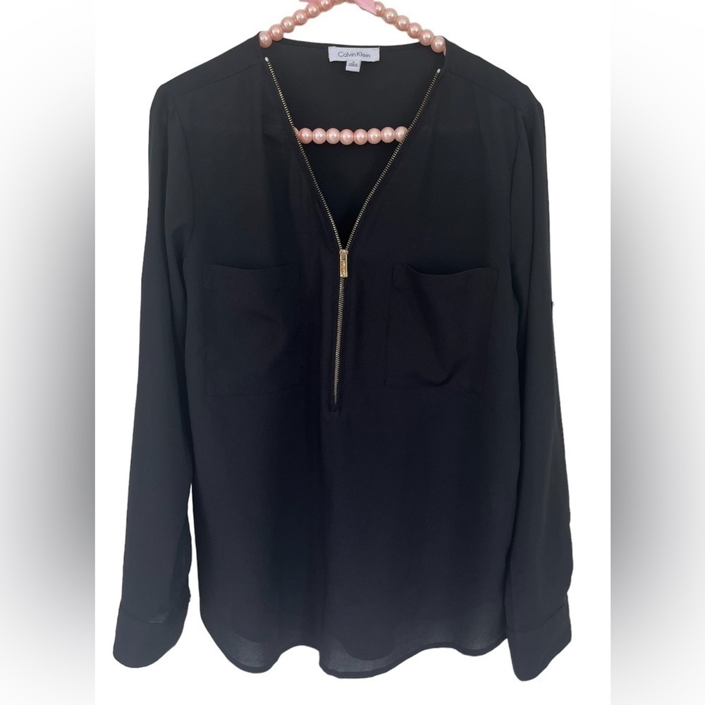 Calvin Klein Sheer Blouse, Size Small